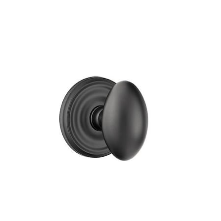 Emtek Egg Knob 2-3/8in Backset Privacy with Regular Rose for 1-1/4in to 2in Door Flat Black Finish 8200EUS19